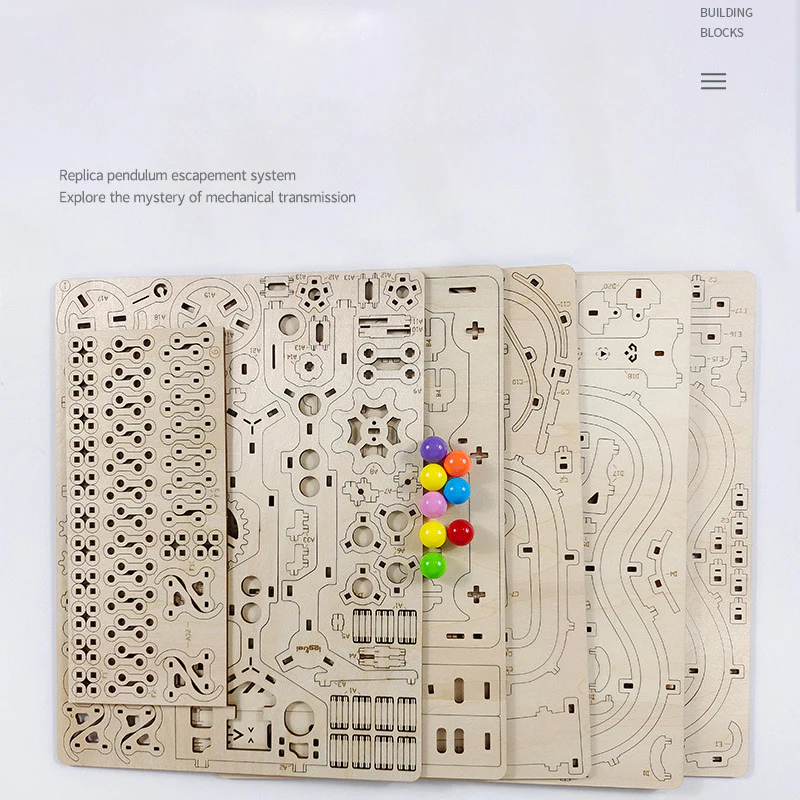 335PCS 3D Wooden Puzzle Marble Run Chain Model Kit Creative Gift - Image 6