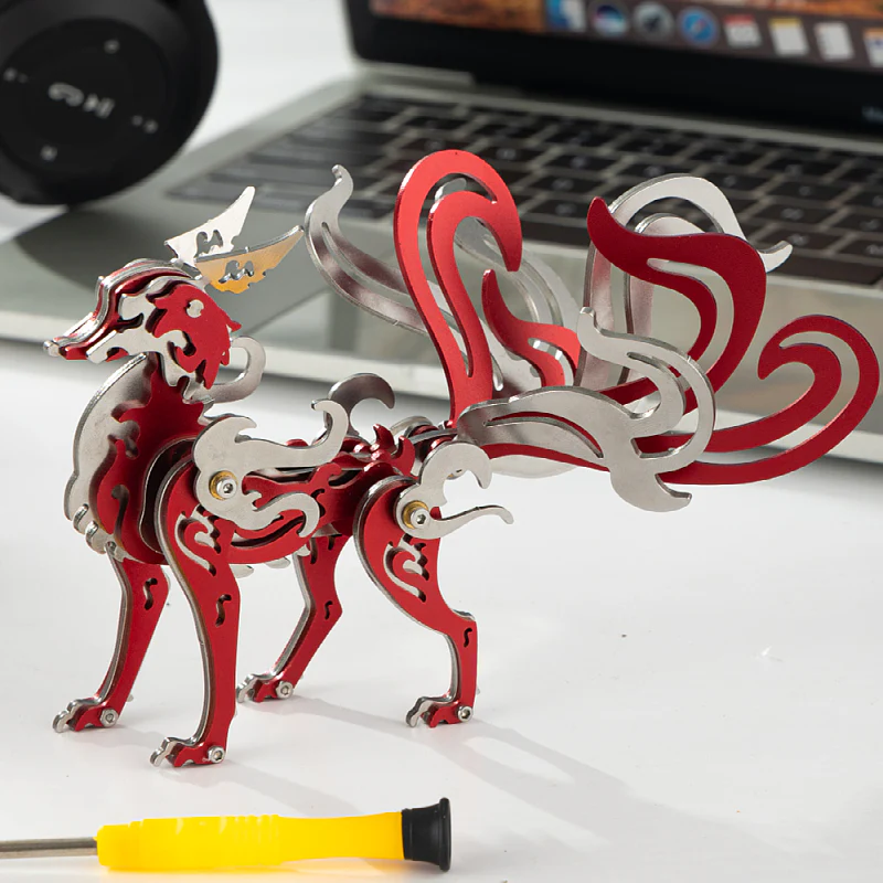 Nine-Tailed Fox 3D Colored Metal Puzzle Model Kit - Image 2