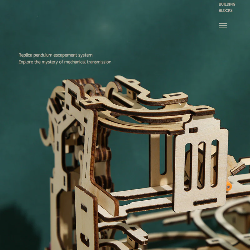 335PCS 3D Wooden Puzzle Marble Run Chain Model Kit Creative Gift - Image 5