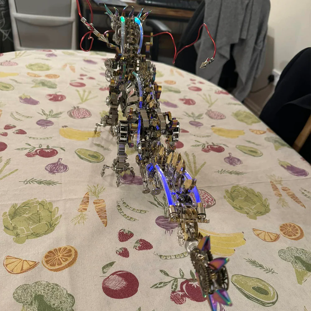 1300PCS 3D Metal DIY Realistic Chinese Dragon Model Kit Ancient Mythical Beasts - Image 11