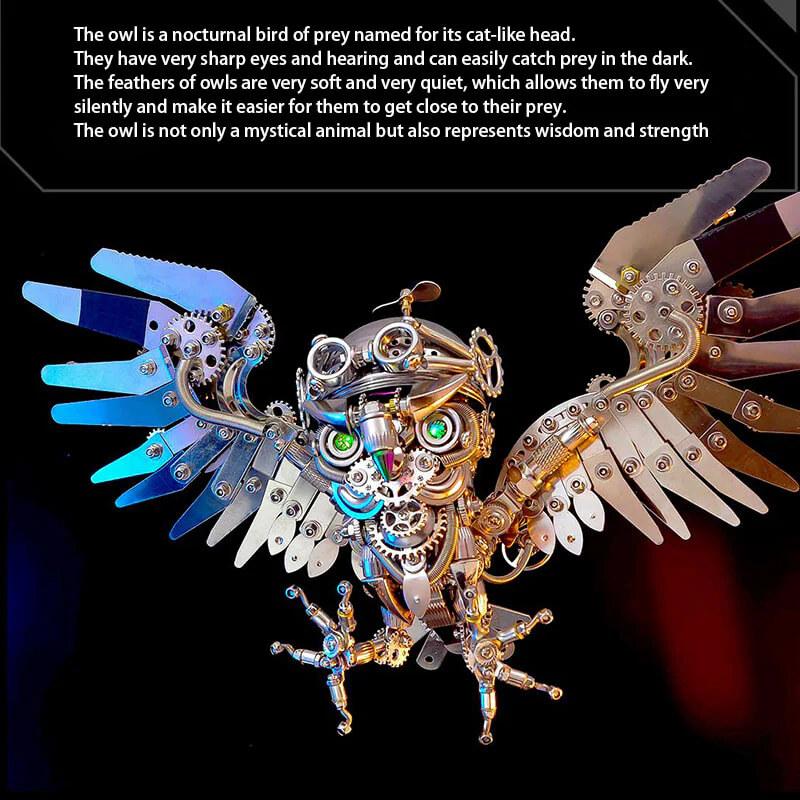 Owl Steampunk 3D Metal Puzzle Kit Animal Series for Adults - Image 19