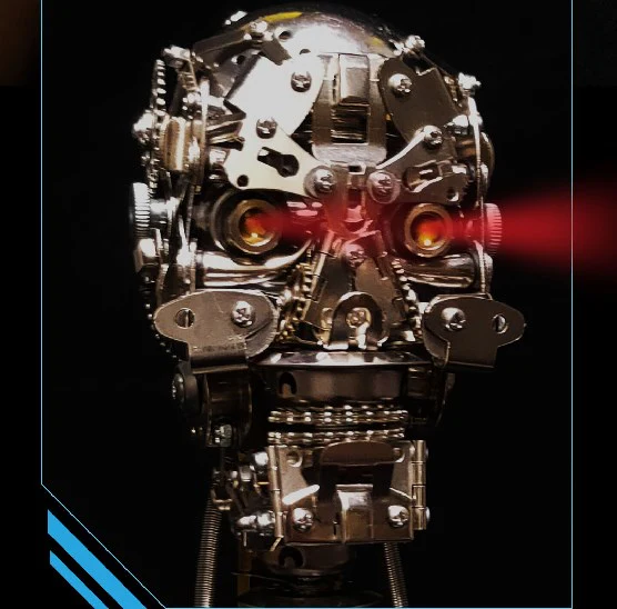 200PCS Steampunk Skull DIY 3D Metal Puzzle Model Kit with Base for Decoration and Gifts - Image 8