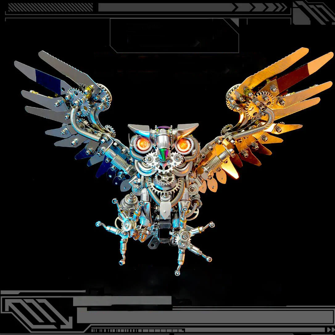 Owl Steampunk 3D Metal Puzzle Kit Animal Series for Adults - Image 9