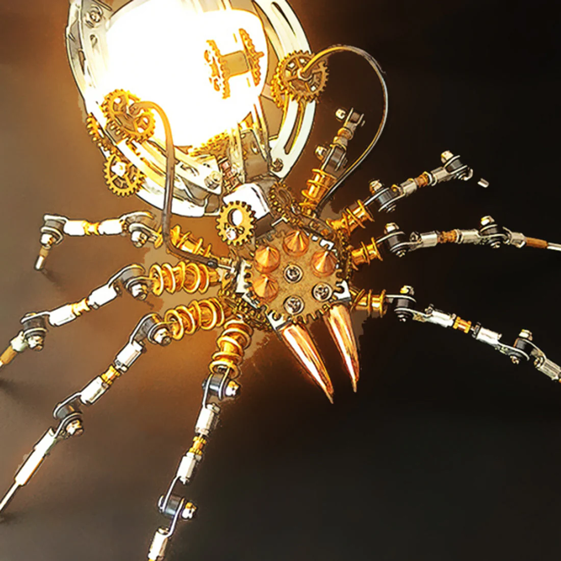 Steampunk 512pcs Metal Spider Desk Lamp Model DIY Assemble Kits - Image 3